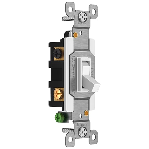 ENERLITES 4-Way Toggle Light Switch, Four Way, Side Wiring, Copper Wire Only, Grounding Screw, Residential Grade, 15A 125VAC 60Hz, UL Listed, 84150-W-10PCS, White 10 Pack