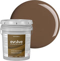 EVOLVE Interior Paint & Primer, Eggshell (Bark Brown), 5 Gallon – One-Coat Coverage, Excellent Hide, Low VOC, Low Odor, Washable Paint for Walls, Doors & Trim