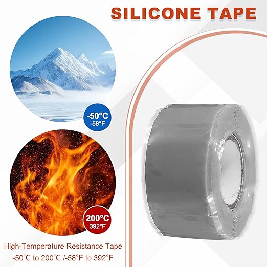 uxcell Self Fusing Silicone Tape, 1" x 10ft Waterproof Water Leak Sealing Tape for Plumbing Pipe Hose Repair Handles, Grey