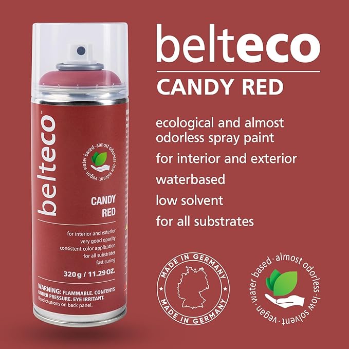Lobster Red Spray Paint | Water based & Odorless | Eco-Friendly & Vegan | Weather & UV-Resistant | For all Substrates | Fast Dryin