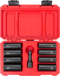 TEKTON 1/2 Inch Drive Impact Lug Nut Socket Set, 9-Piece | SID92415 | (3/4 - 15/16 in., 17 - 22 mm), Deep, 6-Point, Case