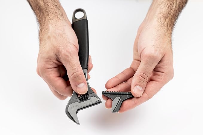 Bahco BAH9071RPUS 8" SAE Ergo Combination Adjustable/Pipe Wrench with Handle, Dual-Purpose Reversible Jaw for Max Grip, Comfort, and Slim Head for Tight Spaces in Plumbing and Maintenance Tasks | Plumbing And Maintenance Use, Reversible Jaw Design, Tig...