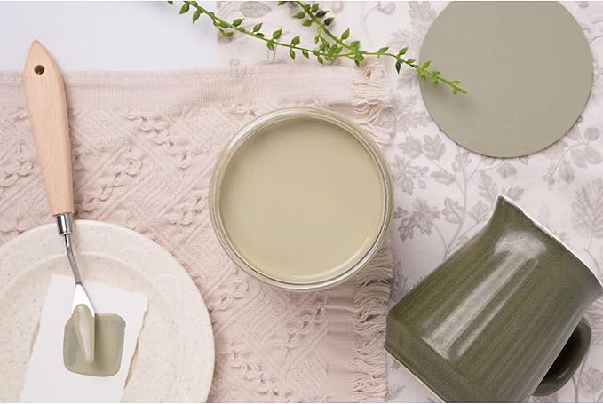 Dixie Belle Silk All-in-One Mineral Paint - Highlands (4oz) - Muted Olive Green All-in-One Water Based Primer + Topcoat - Durable Furniture Paint - Low Reflective Finish