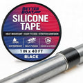 Better Boat Self Fusing Silicone Tape Waterproof Black, Hose Repair and Electrical Tape, Plumbing Tape for Leaks, 1 in x 40 ft