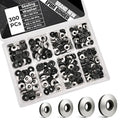 300 PCs #8# 10#12#14 EPDM Bonded Sealing Washers Assortment, 304 Stainless Steel Screw Washers for Roofing & Metal Panels, Multi-Size Fastener Set