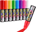 AnyMark 8 Colors Window Chalk Markers, 15mm 3-In-1 Jumbo Wide Nib Chalk Marker, Dust-Free & Non-Toxic, Erasable Chalk Markers for Blackboards, Rock Painting, Poster, Stone, Ceramic, Glass