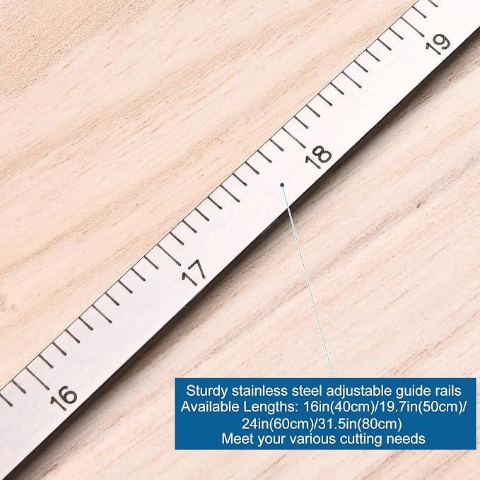 16" Positioning Calipers for Circular Saw, Rip Cut Circular Saw Guide Rail, Adjustable Circular Saw Roller Guide for Circular Saw Precise Measurements & Easy Wood Cutting (Stainless Steel)