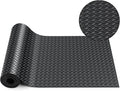Breling 12 in x 10 ft Rubber Diamond Plate Rolls Mats, Heavy Duty Flooring Rug for Trailers Garage, PVC Water/Stain Outside Stall Resistant Parking Rv Tool(Black)