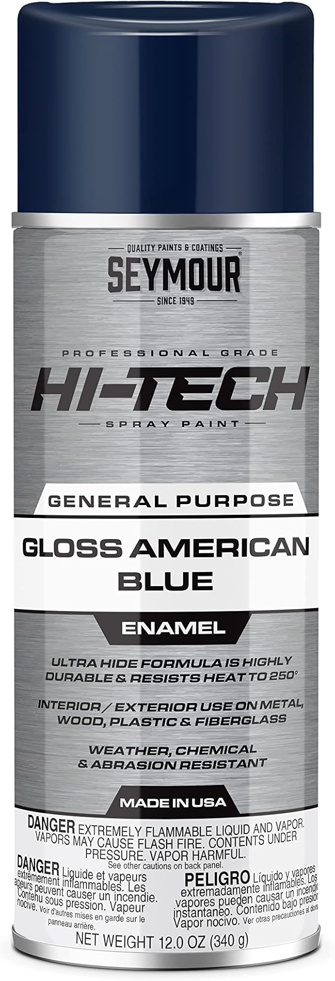 Seymour Paint 16-127 Hi-Tech Enamels Spray Paint, Gloss Blue
