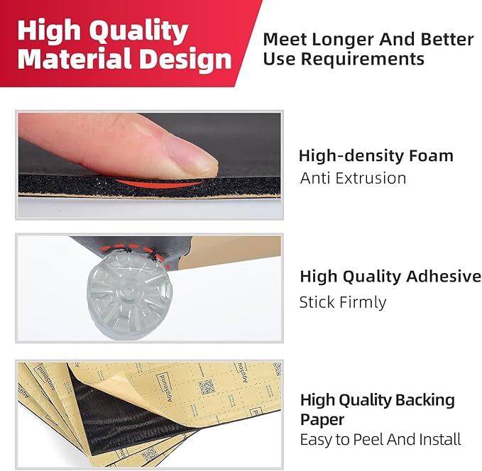Sound Deadening Mat 197mil(5 mm) 49.73sqft - Car Sound Deadening Material Closed Cell Foam - Heat Insulation PE Foam Sound Deadener Material & Heat Barrier