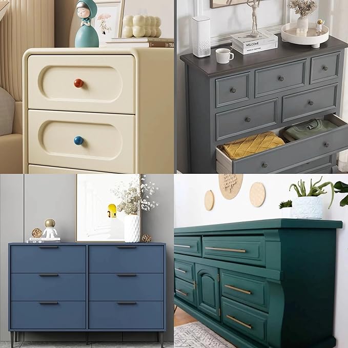 DGAGA 2 * 4OZ Cream Furniture Paint Cream Matte Finish Wood Cabinet Sea Blue Chalk Paste Odorless No Sanding DIY Home Decor Chalk Paint For Wooden Furniture, Crafts, Table, Chair