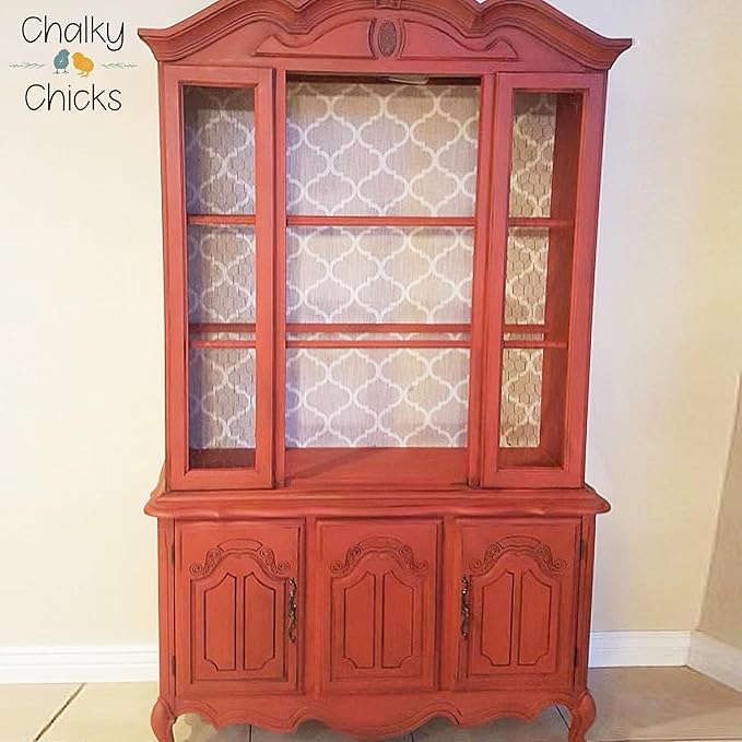 Chalky Chicks 4 Fl Oz Matte Emmy's Red (Orange Red) Chalk Paint for Furniture Without Sanding - No Prep Furniture Paint No Sanding All in One for Crafts, Walls, Cabinet, Metal, Dresser, Farmhouse