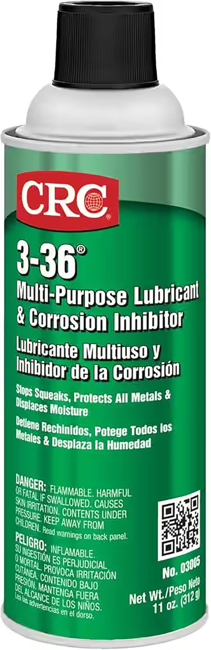 CRC 3-36 Multipurpose Lubricant & Corrosion Inhibitor 03005 – 11 Wt Oz., Corrosion Protectant Spray w/ Petroleum Base for Metal Equipment