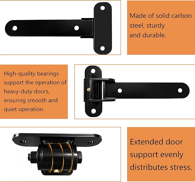 Heavy Duty Gate Hinges, 2 pcs 900LBS Capacity and 180-Degree Open Weld on Hinge or Bolt-On Gate Hinges Heavy Duty, Open for Barn Door Hinges/Garden/Fence/Metal Gates Hinges for Gates