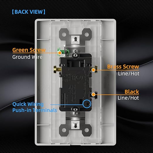 ELEGRP 3 Way Glossy Toggle Light Switch with Matte Mid Screwless Matte Plate, 15A 120V, Toggle Framed AC Quiet Switch, In Wall On/Off, Self-Grounding, Residential Grade, UL (5 Pack, White)