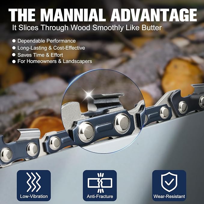 3 Pack 12 Inch Chainsaw Chain 3/8"LP .043" 45DL Fits Dewalt DCCS620 | Low Kickback,with Sharpening Kit,Replacement Chain DWO1DT612,fits DCCS620B,DCCS620P1,worx wg350,wg380,LCS1240,ego cs1201