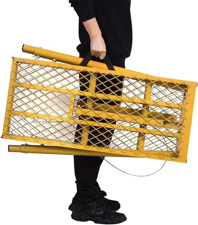 LEADALLWAY Scaffolding Platform 70"(L) x15(W) x33(H) 770 Lbs Capacity Portable Adjustable Work Platform Scaffolding Ladder,Yellow