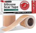 Medical-Grade Silicone Scar Tape Roll (1.6" x 118") Keloid Bump Removal Scar Sheets - Reusable Silicone Tape Scar Removal Strips, Scar Tape for Surgical Scars, C Section Scar Silicone Strips (2 Pack)