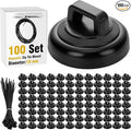 Leinuosen 100 Set Magnetic Zip Tie Mount and Nylon Cable Ties, 19 mm Multipurpose Wire Cable Holder Mount Wire Clips Management Electrical Organization Supplies