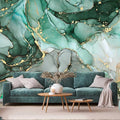 Jdayda Green Marble Wallpaper Mural Abstract Large Photo Art | 170"x120" Not Self-Adhesive Wall Murals for Bedroom Living Room