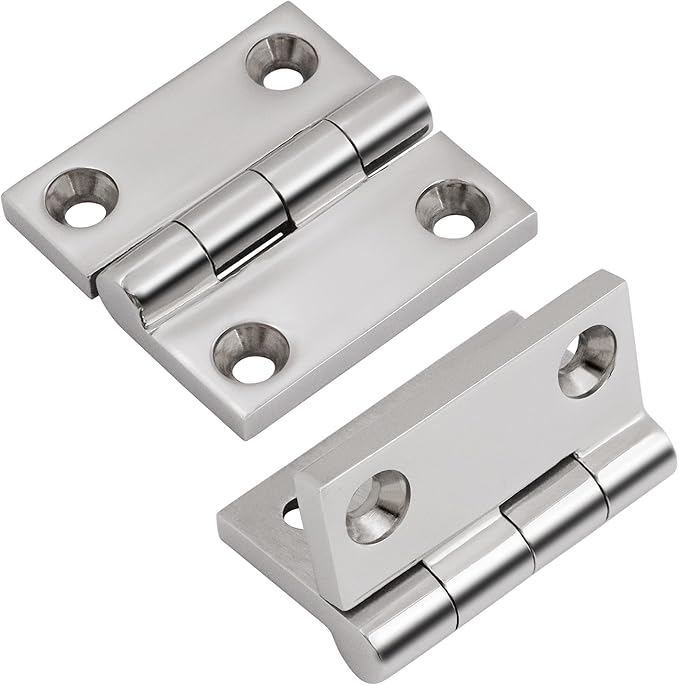 316 Stainless Steel Hinges Marine Grade 2" x 2" Heavy Duty Boat Hatch Hinge (50 mm X 50 mm) 4 Pack Casting Cabinet Door Hinge with Screws