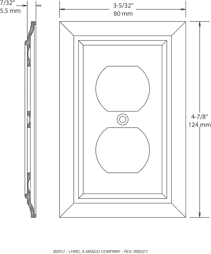 Franklin Brass Architectural (1-Pack) Outlet Covers Matte Black 1-Gang Wall Plate Single Duplex Switch Plates Electrical Guard 64218