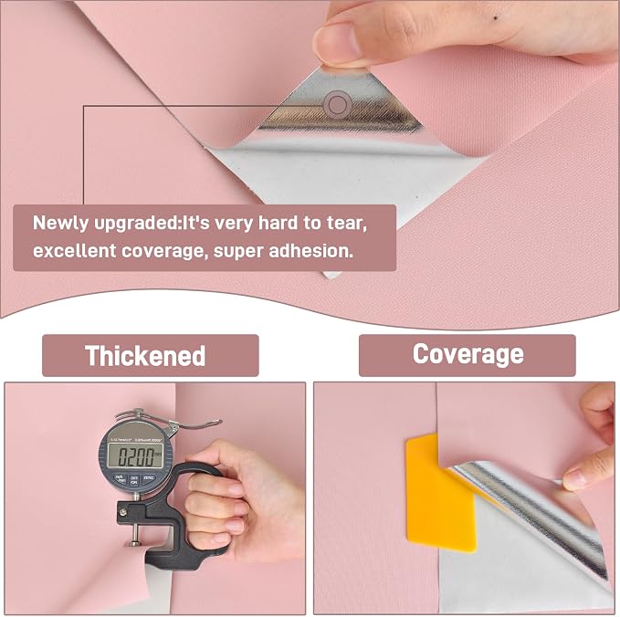 Rugreat Matte Pink Peel and Stick Wallpaper Solid Modern 472inL 15.7inW | Pink Contact Paper for Cabinets Self Adhesive Wallpaper for Bedroom Table Texture Contact Paper for Furniture Waterproof