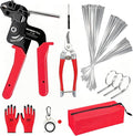 Metal Zip Ties Gun Set-For Fastening And Cutting Tie Special Tool,With 150pcs Stainless Steel Zip Ties Heavy Duty Outdoor，For Chain Link Fence Parts, Wire Fence Rolls,Exhaust Wrap, Poultry Fence