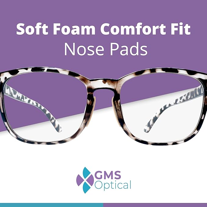 GMSO Ultra-Thin Quality Adhesive Halfmoon Black Foam Nose Pads - Removes Soreness - Large (19mm x 8mm x 1mm) (5 Pair, Peach)