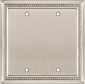 Henne Bery Sunken Pearls Heavy Duty Decorative Wall Plate Switch Plate Outlet Cover (Double Blank, Satin Nickel)