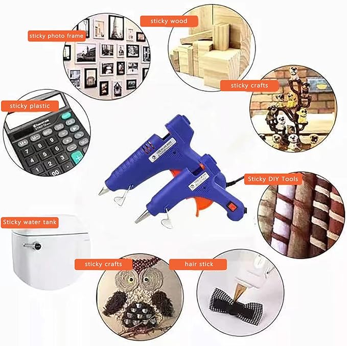 Mini Hot Glue Gun 10pcs Glue Stick Hot Glue Gun Set For Quick Repair Artist DIY Art Home 20w Blue