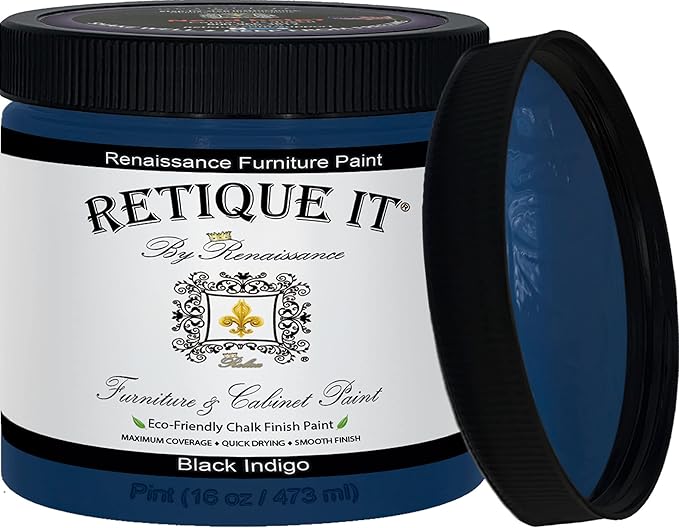 Retique It Chalk Furniture Paint by Renaissance DIY, 16 oz (Pint), 43 Egyptian Blue
