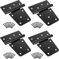 3-1/2" Heavy Duty Gate Hinges, Black Iron Door Hinges with Screws, Durable Gate Strap Hinges for Wooden Fences Gate Shed Barn Door, 4pcs