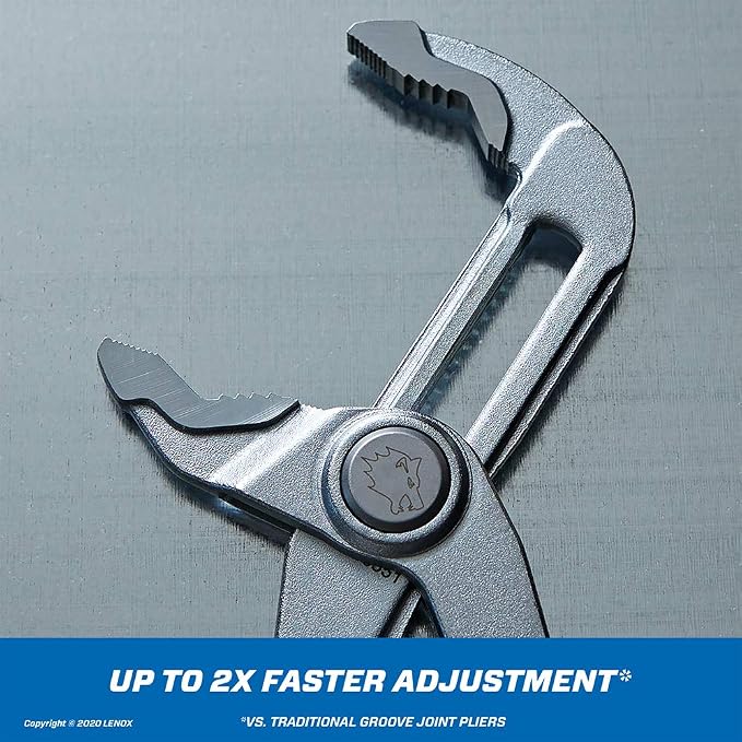 LENOX TOOLS LXHT90551 Quick-Adjust 10" V-Jaw Plier, Chrome