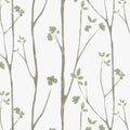 Timeet Green White Leaf Floral Boho Wallpaper 16" x 393.7" Self-Adhesive Removable Peel and Stick for Walls Covering
