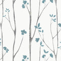 Timeet Blue White Floral Leaf Boho Wallpaper 16.14"x118.11" Self-Adhesive Removable for Bathroom, Kitchen, Bedroom
