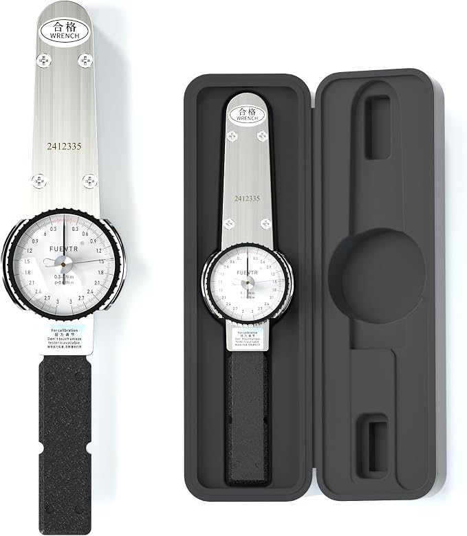 Dial Torque Wrench, 0.3-3 N.m Dial Torque Wrench, 1/4 inch pound Dial Torque Wrench, Precision Torque Meter, Division 0.03 N.m, Accuracy ±3%