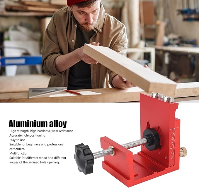 Woodwork Guides Joint Angle Tool Carpentry Locator Pocket Hole Jig Tool Kit Precision Positioning Multifunction Inclined Hole Locator Positioner for Woodworking Angle Drilling