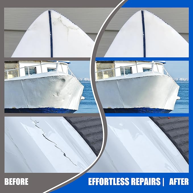 Limino Marine Fiberglass Repair Kit - 100ml Fiberglass Resin Filler for Fiberglass Bathtub Chips Cracks Holes Scratch Repair - Gel Coat Repair Kit for Boats, Jet Skis, Surf Boat, Kayak, UV-Resistant
