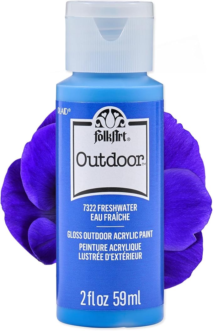 FolkArt Outdoor Acrylic Craft Paint, Gloss Finish, Freshwater, 2 fl oz