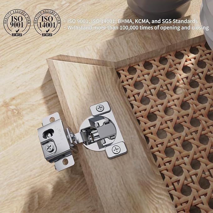 Chibery 30 Pack 1-5/16" Overlay 3D Soft Close Concealed Hinge, Face Frame Door, Small Angle Slow Close, Self Closing Hidden Satin Nickel, 105° Concealed Stainless Steel Hinges for Kitchen Cabinet Door