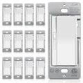 BESTTEN 12 Pack Super Slim Slide Dimmer Light Switch, Single Pole or 3 Way Dimmer Switches, Compatible with LED Dimmable Lamp, CFL, Incandescent, Halogen Bulb, ETL Listed, White