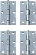 QCAA Thicker Narrow Butt Utility Hinge, Swaged with Removable Loose Pin for Cabinet Door or Box Hinge, 3"x2"x1.6mm, Zinc Plated, Made in Taiwan, 4 Pack