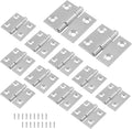 12pcs 1 Inch Butt Hinges, Stainless Steel Cabinet Hinges, Small Door Hinges Window Hinge, Folding Box Hinges for Jewelry, Wooden, Chest Box (Chrome)