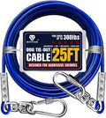 Tie Out Cable for Dogs Up to 300lbs,25ft Extra Strong 1000lbs Break Strength Tie-Out Tether Trolley Training Lead,Dog Run Cable for Yard Garden Park Camping Outside (Blue, 300lbs 25ft)