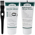 KEZE Food Grade Silicone Grease Pool Lube Tube O Rings Lubricant for Plumber Faucet Gasket Water Filter Rubber Seal Silicon Grease with Brush 1 oz 2-Pack