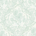 Ismoon Floral Wallpaper Peel and Stick Sage Green Contact Paper Boho Vintage Watercolor Damask Wallpaper Textured Removable Self Adhesive Vinyl Wall Paper for Bedroom, 17.3 in X 6.5 ft