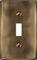 ENERLITES Toggle Light Switch Metal Wall Plate, Stainless Steel Switch Cover, Corrosion Resistant, Standard Size 1-Gang 4.50" x 2.76", Stainless Steel 201, 7711-AB, Antique Brass