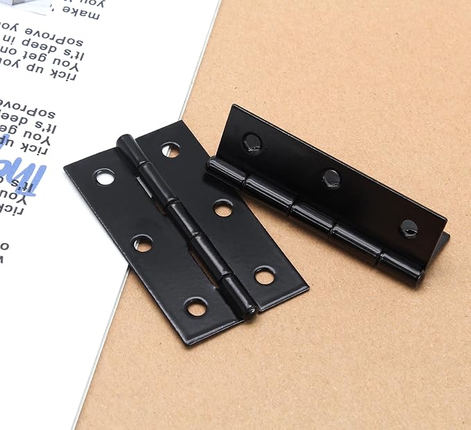 Murtenze 6 Pack 2.5 Inch Door Hinges, Black Butt Hinges with Mounting Screws