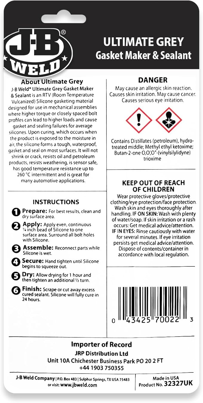 Adhesive Sealant,3 oz.,Tube,Gray